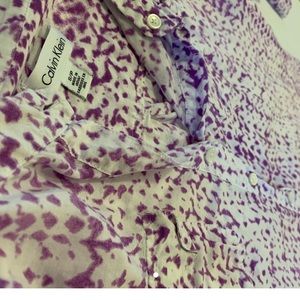 Calvin Klein purple and white blouse